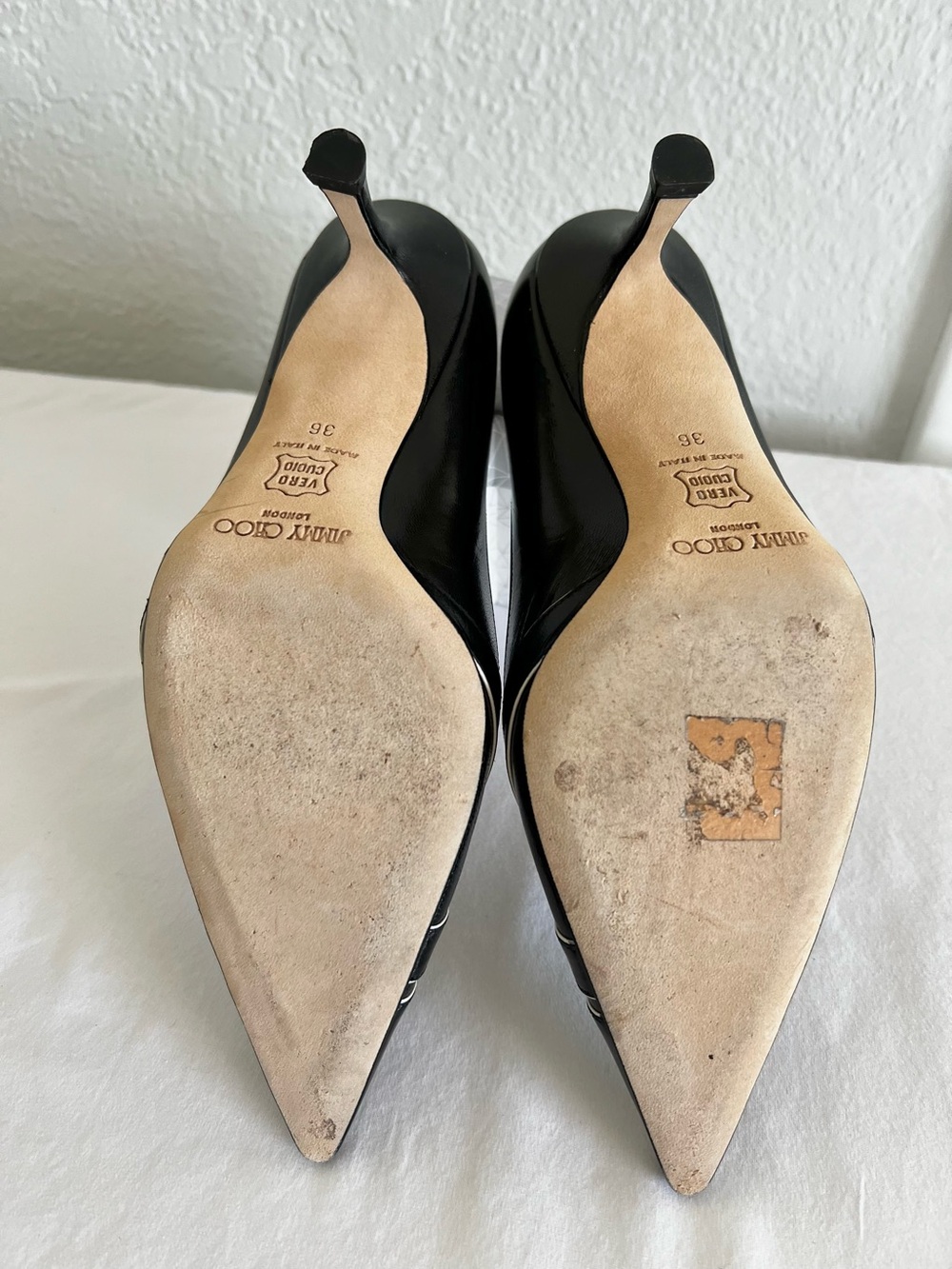 Jimmy Choo Leather Cut-Out Accent Heels - Picture 7 of 7
